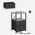 thumbnail image 3 of End Table with Charging Station, Side Table with 2 USB Ports and Outlets, Nightstand with Cloth Drawer, Set of 2, Couch Table, Greige TB01BG052, 3 of 6