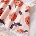 thumbnail image 5 of Women's Halloween Pumpkin Bat Print Pajama Set Lace Cami Top and Matching Shorts 2 Piece Spaghetti Strap Sleepwear Lounge Set, 5 of 6