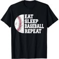 thumbnail image 1 of Eat Sleep Baseball Repeat Player Funny Baseball Sports Game Unisex T-Shirt Y144, S - 5XL, 1 of 4