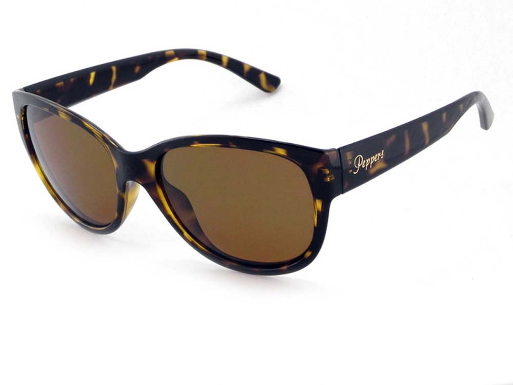 Peppers Polarized Sunglasses Darling Amber Tortoise with Brown Lens