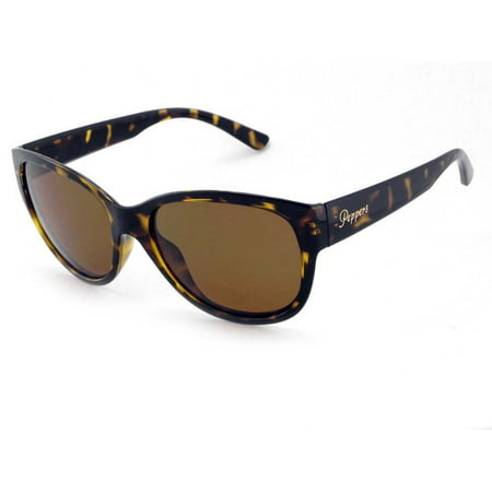 Peppers Polarized Sunglasses Darling Amber Tortoise with Brown Lens