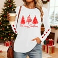 thumbnail image 6 of HOMBOM Long Sleeve Tops for Women Plus Size Christmas Holiday White Xmas Santa Ugly Females T Shirts Crewneck, 6 of 9
