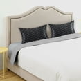 thumbnail image 5 of Haosy Satin Pillowcase for Hair and Skin Standard Cooling Silk Pillow Case with Envelope Closure Gold Letter with White Ornament 20"x26", 5 of 9