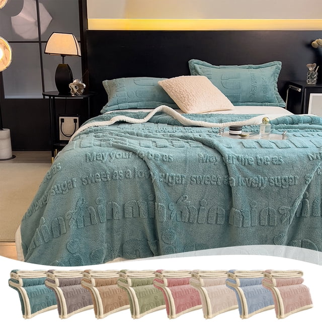 Manta Polar De Doble Cara Manta de franela azul de 150 x 100 cm, suave, de color liso, con diseño floral tallado, de doble cara, con borde blanco (1 unidad) JASKFLY