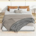 thumbnail image 2 of Floating Bed Frame, UHOMEPRO King Size Wood Platform Bed with LED Lights for Bedroom, Modern Solid Pine Wood King Bed Frame for Teens Adults, No Box Spring Needed, Easy Assembly, Gray, 2 of 12
