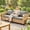 Gray, variant on Outsunny Wicker Rattan Sofa 3-Seater Outdoor Patio Sofa with Cushions for Garden Backyard Porch Dark Blue