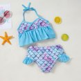 thumbnail image 4 of Fesfesfes Toddler Baby Kids Girls Bathing Suit Slip Leopard Print Swimsuits Beach Ruffle Patchwork Halter Neck Two-Piece Swimwear Bikini Sets, 4 of 9