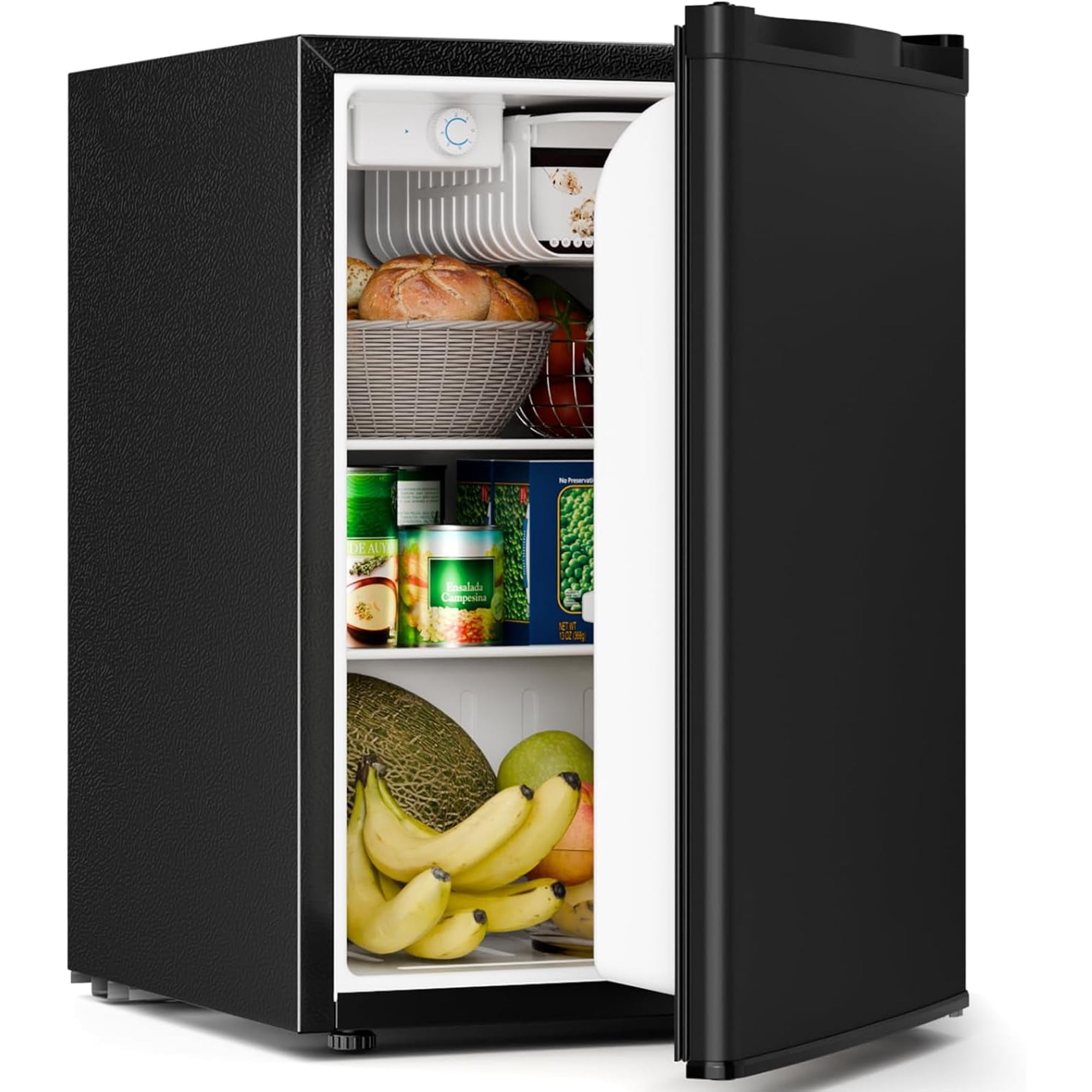 FREE VILLAGE 2.56 Cu.Ft Mini Fridge with Freezer,Small Refrigerators with 7 Adjustable Thermostat,Low Noise,Energy Saving,Compact Refrigerators for College Dorm,Office,Bedroom,Apartment,Black