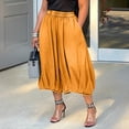 thumbnail image 5 of Karymi Women's Pants Elastic Smocked High Waist Capri Jeans, Baggy Balloon 7/8 Length Cropped Pants, Elastic Cuffed Hem Denim Culottes With Side Pockets Pants for Women, 5 of 7