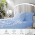 thumbnail image 2 of 800 Thread Count 100% Egyptian Cotton Sheet Set, 4 Pc Set, Sateen Weave,Soft Luxury Bedding, Fits Upto 15" Inch Deep Pocket (Light Blue Solid, Full Size), 2 of 7