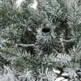 thumbnail image 3 of Flocked Pencil Christmas Tree - Pre-lit Frosted Slim Artificial Tree, Space Saving Xmas Tree Holiday Decoration for Home, Full Prelighted Warm White LED Lights, Foldable Base, Easy Assembly, 3 of 10