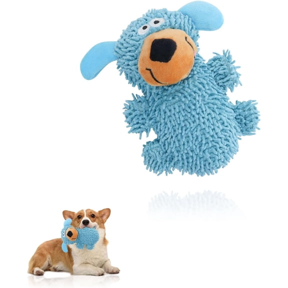 Squeaky Plush Dog Toy, Durable Stuffed Pet Chew Toys for Small Medium Large Breeds, Interactive Sound Activity Training Toy for Boredom Relief(blue)