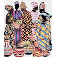 thumbnail image 2 of Unknown 15x17 Black Ornate Wood Framed with Double Matting Museum Art Print Titled - Colorful Group II, 2 of 4