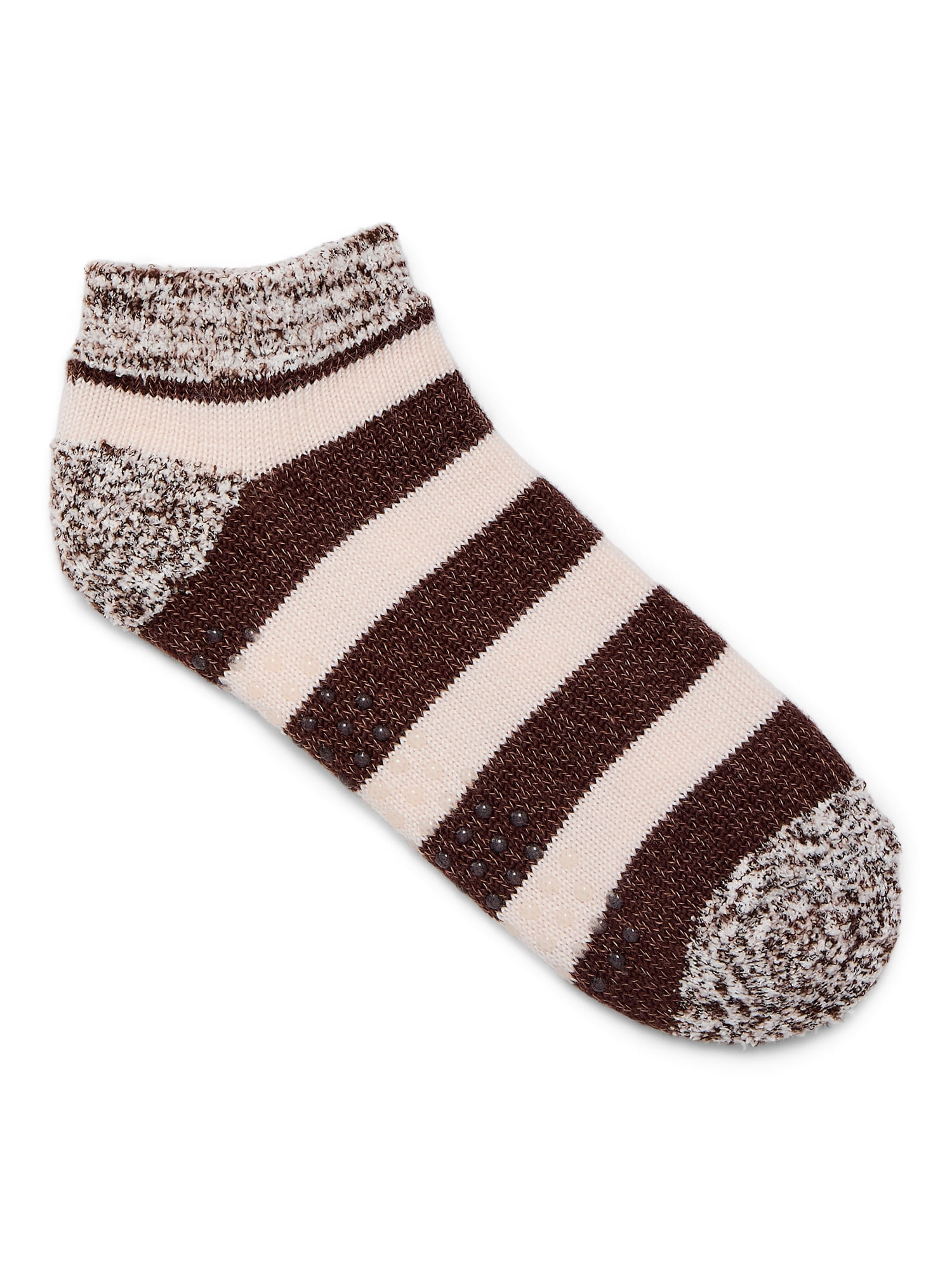 Joyspun Women's Double Layer Low Cut Lounge Socks, 3 Pack, Shoe Sizes 4-10