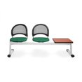 thumbnail image 2 of OFM Moon Series Model 333T 3-Unit Beam Seating with 2 Fabric Seats & 1 Table, Shamrock Green with Cherry, 2 of 2