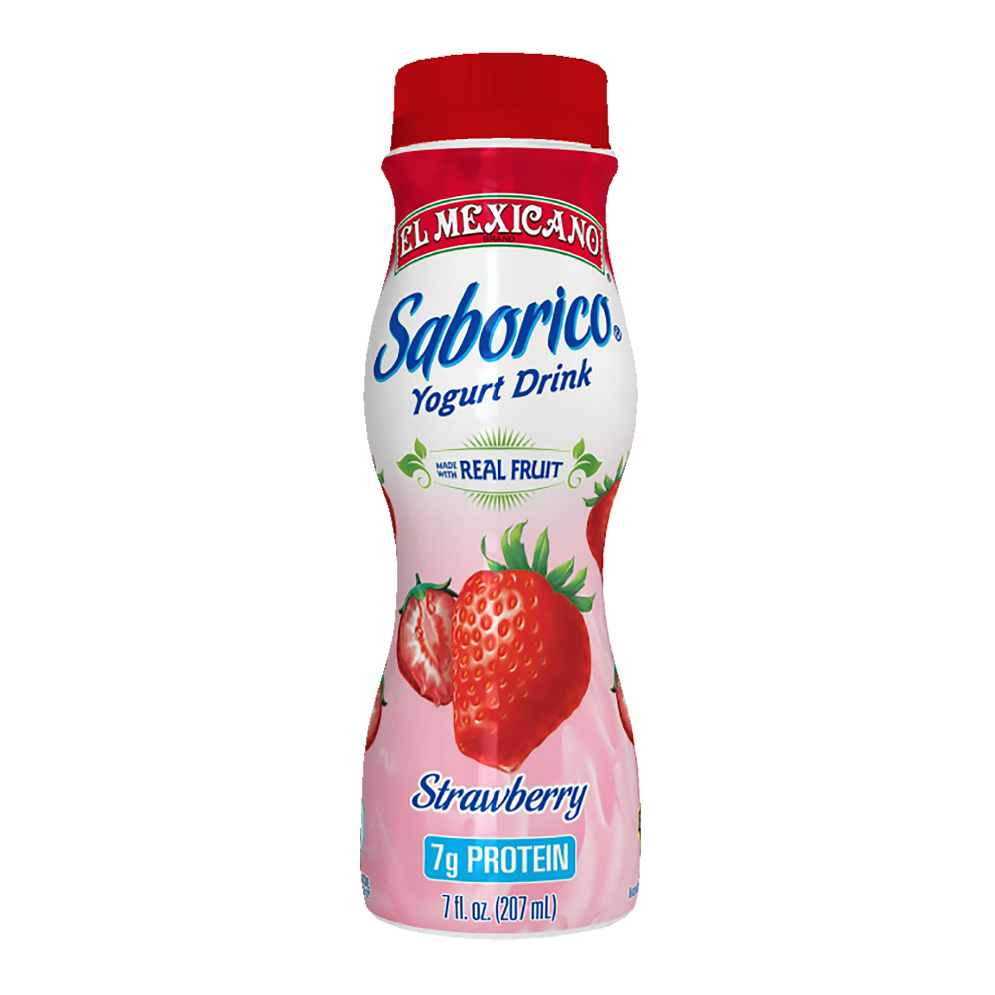 El Mexicano Saborico, Strawberry Protein Yogurt Drink 7 fl oz Bottle