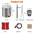 thumbnail image 6 of Kojooin 6KG Propane Melting Furnace Kit with Crucible and Tong, Full Stainless Steel Foundry Kiln or Scrap Metal Recycling Gold, Silver, Copper, and Aluminum Smelting and Refining, Siver, 6 of 7
