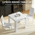 thumbnail image 4 of HOMCOM Ensemble de Table à Manger pour 2, Table de Cuisine Carrée et Chaises en PU, Blanc, 4 of 10