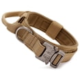 thumbnail image 1 of Tactical Dog Collar With Control Handle Nylon Military Adjustable Collar, Metal Buckle, Padded For Medium Dogs, Hunting/outdoor Training (brown-m), 1 of 5