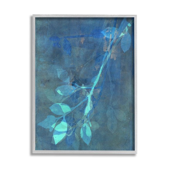Layered Abstract Botanical Leaves Botanical & Floral Graphic Art Gray Framed Art Print Wall Art