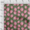 thumbnail image 1 of oneOone Polyester Lycra Olive Green Fabric Strawberry Fruit Craft Projects Decor Fabric Printed By The Yard 56 Inch Wide, 1 of 4
