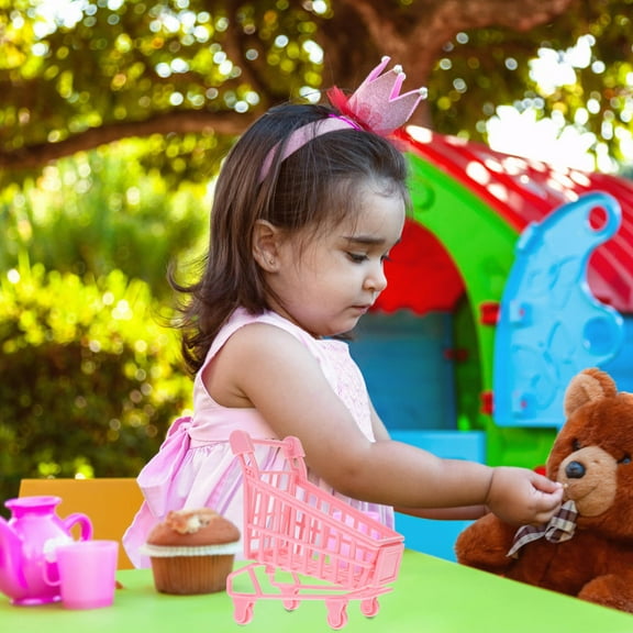 Minkissy 2Set Mini Desktop Shopping Cart Storage Carts Cute Design Office Use