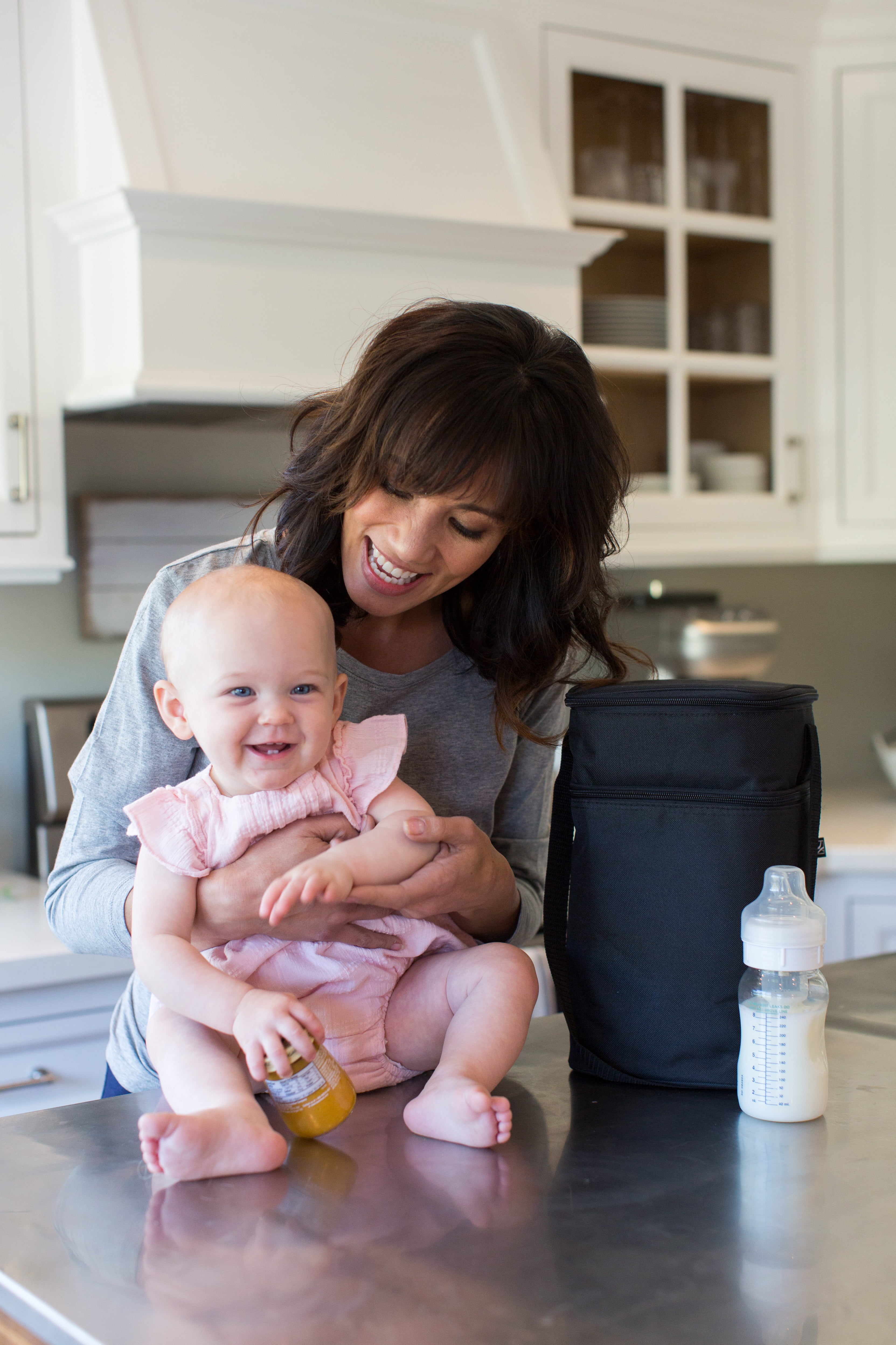 J.L. Childress Six Bottle Breast Milk Cooler Travel Bag - Insulated Baby Bottle Storage Bag, Includes Ice Pack - Black