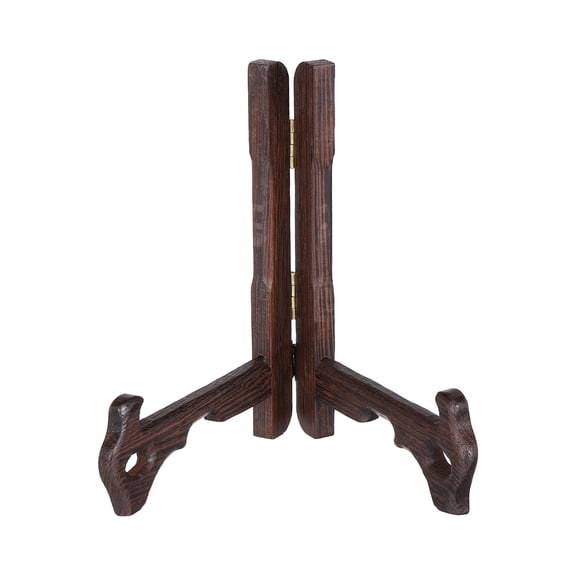 Uxcell Wooden Easel Plate Holder, 5" Small Natural Wood Easels Folding Table Display Stand for Decorative Picture Frame Book Artwork Desktop Ornaments