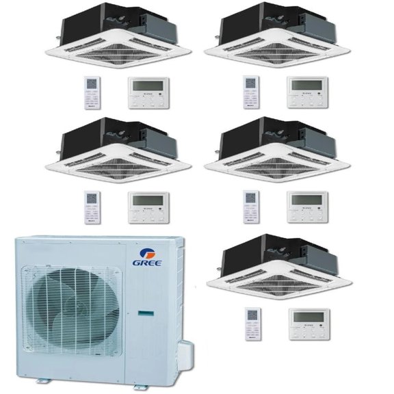GREE Multi Gen2 Series 42,000 BTU 5-Zone Ceiling Cassette 12K+12K+12K+12K+12K Ductless Mini-Split System