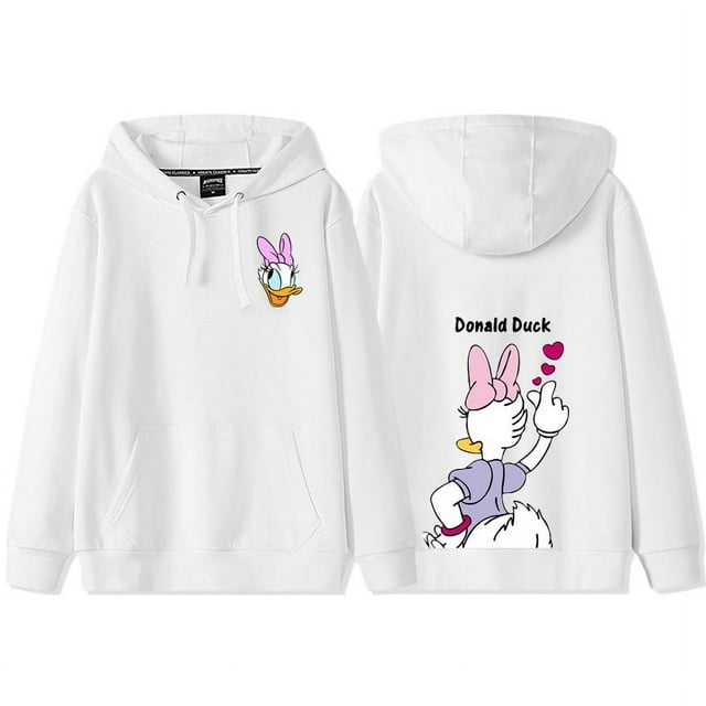 Anime Dessin Animé Disney Donald Duck Daisy Duck Chandail à Capuchon pour Couple Chandail d'Hiver pour Femmes