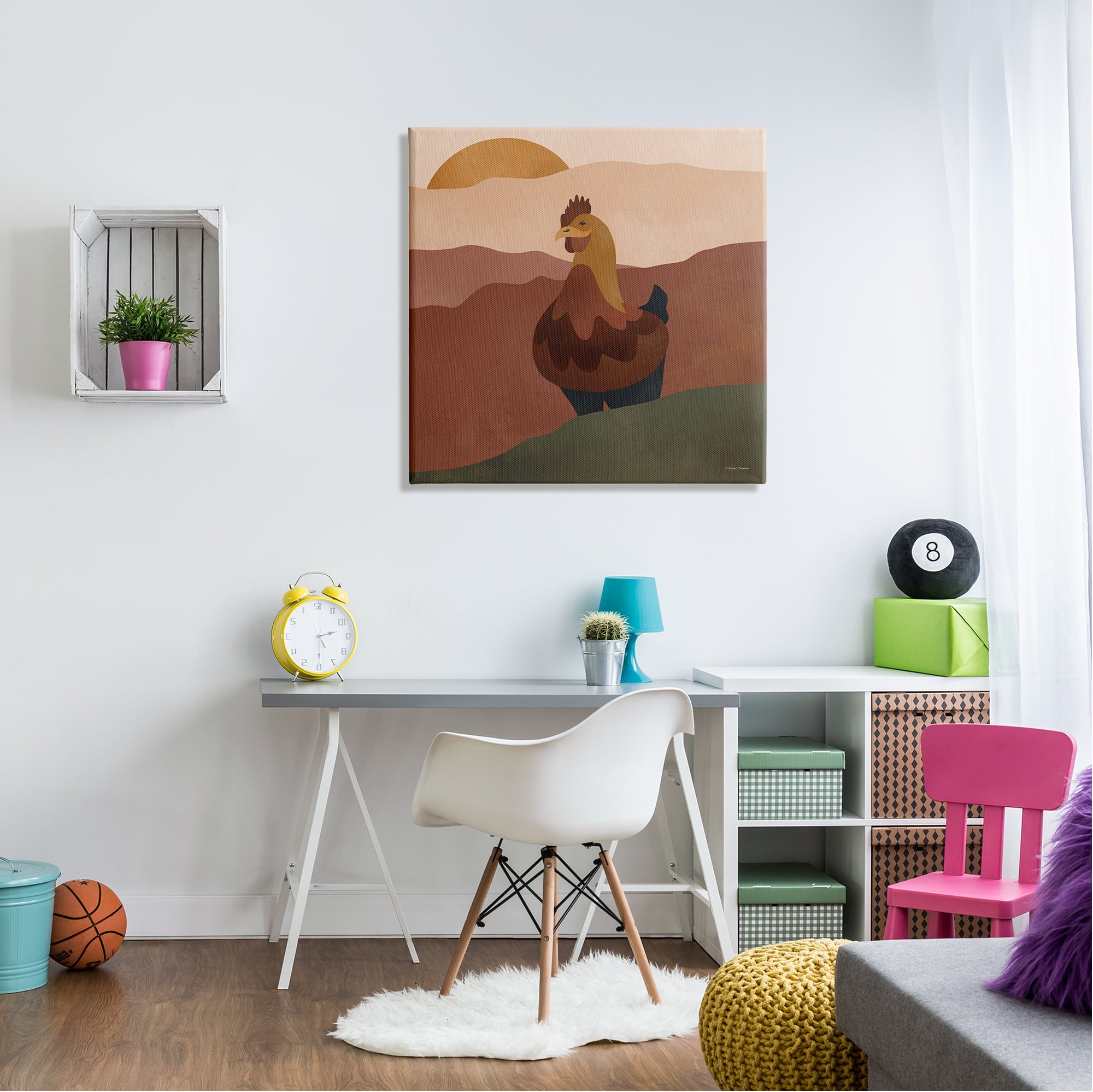 Stupell Industries Rooster in Nature Animals & Insects Painting Gallery Wrapped Canvas Art Print Wall Art, 30 x 30