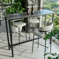 thumbnail image 2 of Wisfor Sintered Stone Counter Height Pub Bar Table Kitchen Dining Table,47.2x15.75x41.4", Matte Gray, 2 of 7