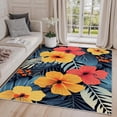 thumbnail image 1 of 2x3 Rug, Tropical Floral Door Mat, Leaf Flower Botanical Rug, Girls Spring Rugs for Entryway, Washable & Non Slip & Soft Low Pile Small Carpet, Indoor Doormat, Home Decor & Gifts, 1 of 7