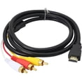 thumbnail image 1 of HDMI Male to 3 RCA RGB Male AV Video Audio Adapter Cable For HDTV DVD Player TV, 1 of 2
