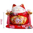 thumbnail image 2 of Tgfer New 7' Large Ceramic Maneki Neko Lucky Cat Coin Bank Style Gold Ingot, 2 of 5
