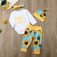 thumbnail image 5 of 4PCS Newborn Baby Girls Little Sister Romper Pants Leggings Outfits Set Clothes, 5 of 6