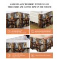 thumbnail image 6 of Farmhouse Retro Wrap Around Bed Skirts for King Bed 18" Drop,Bed Skirt with Adjustable Elastic Belt Dust Ruffle Bed Valance for Bedroom Hotel Brown Country Texas Star Wooden Grain Bed Frame Cover, 6 of 7