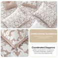 thumbnail image 4 of Nanshing Home 7 Pieces Comforter Set, California King, Blush, Jacquard Floral Pattern and Classy Damask Medallion Design, Ultra Soft, Includes Bed Skirt, Shams and Decorative Pillows, 4 of 7