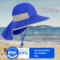 thumbnail image 2 of Kids Girls Boys Sun Hat Wide Brim UPF50+ Mesh Hats with Neck Flap, 2 of 6