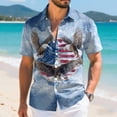 thumbnail image 4 of UngA America 250 Shirt, Men's American Flag Button Down Shirt Casual Eagle Hawaiian Shirts Patriotic Short Sleeve T Shirts for Man (Light Blue,S), 4 of 6