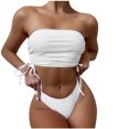 thumbnail image 1 of Traje de baño de playa con correa superior de tubo trasero de color sólido dividido cómodo para mujer OAVQHLG3B Store lin121212, 1 of 4