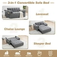 thumbnail image 3 of Lunale Convertible Pull Out Sofa Bed with Phone Stand, Tufted Loveseat Sleeper Sofa Bed for Living Room, Gray Velvet, 3 of 8