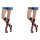 thumbnail image 2 of Calcetines a rayas hasta la rodilla Qarigey para el Día de San Valentín negro 2piezas, 2 of 6