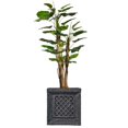 thumbnail image 1 of 72" Tall Scindapsus Artificial Indoor/ Outdoor Faux Contemporary Aureus Burlap and Fiberstone Planter By Minx NY, 1 of 4