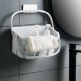 thumbnail image 7 of PPgejGEK Plastic Shower Basket with Hooks 12x9.64x7.16 Inch Multipurpose Bathroom Kitchen Storage Organizer for Cosmetics Vegetables Cleaning Supplies Hanging Handle Durable White Gray, 7 of 7