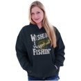 thumbnail image 4 of Wishing I was Fishing Largemouth Bass Unisex Plus Fleece Graphic Hoodie Brisco Brands 2X, 4 of 4