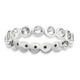 thumbnail image 1 of Sterling Silver Stackable Expressions April Swarovski Ring Size 8, 1 of 3