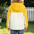 thumbnail image 6 of BCSIOAOI Girls Coat,Color Block Hooded Waterproof Softshell Rain Jacket with Pockets Yellow 7-8 Years, 6 of 7