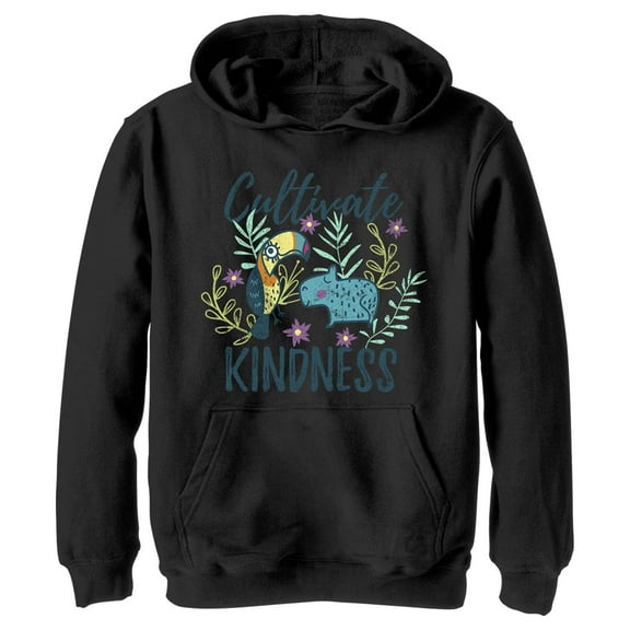 Boy's Encanto Cultivate Kindness Pull Over Hoodie Black X Large
