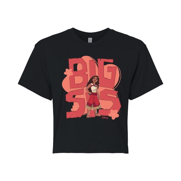 Moana - Big Sis - Juniors Cropped Graphic T-Shirt